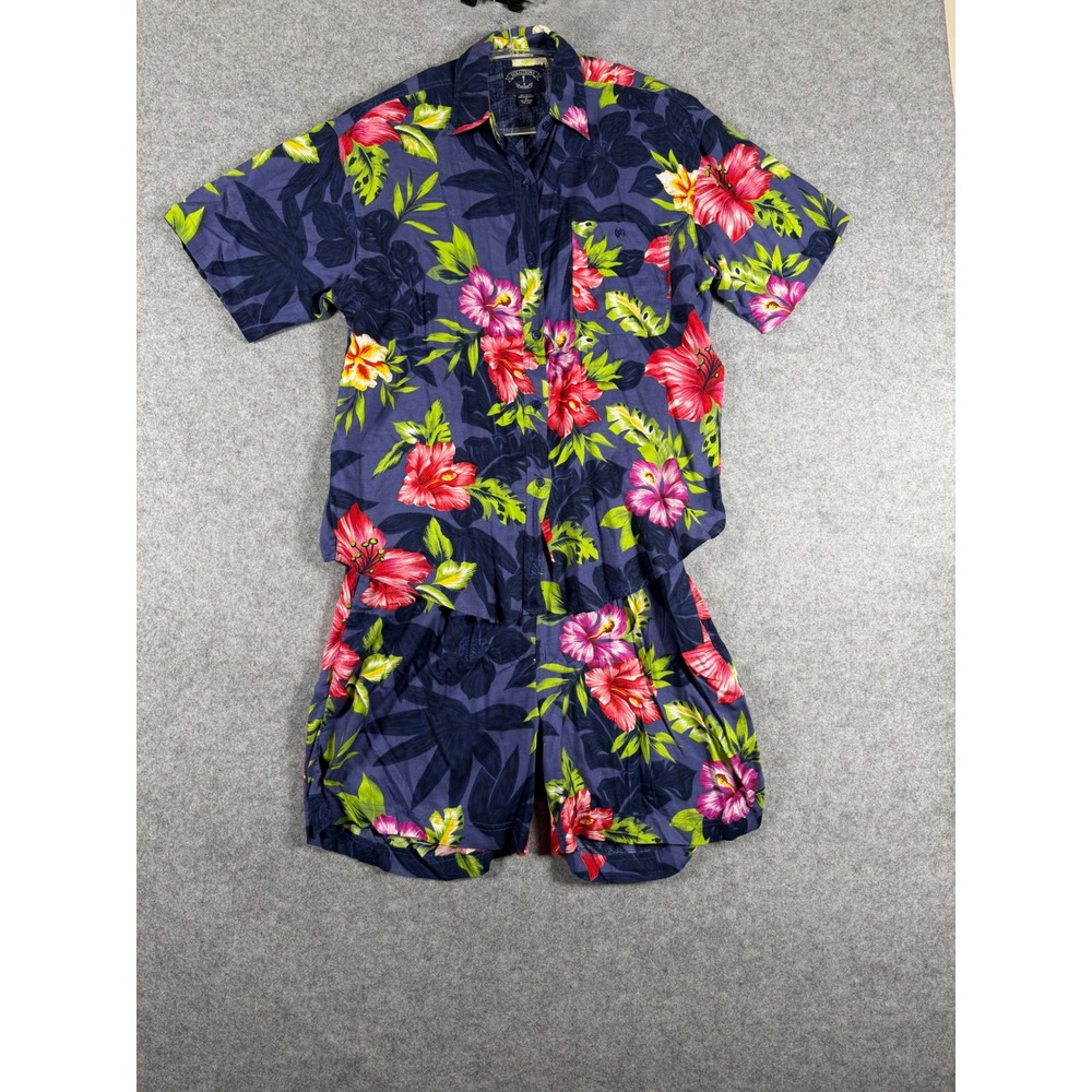 Solutions Original Shorts‎ Set Womens M Blue Floral Vintage YC35-0335 Excellent